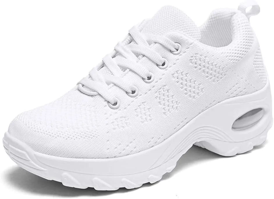 TINRYMX Women Jazz Shoes Modern Dance Sneakers Lace up Air Cushion Walking Shoes Ballroom Dance Sneaker Shoes,Model-LYX1918