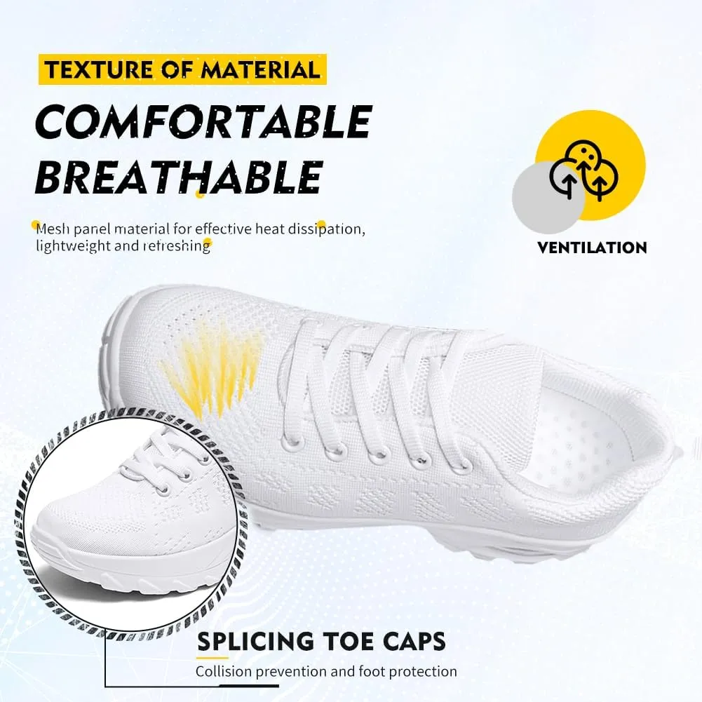 TINRYMX Women Jazz Shoes Modern Dance Sneakers Lace up Air Cushion Walking Shoes Ballroom Dance Sneaker Shoes,Model-LYX1918