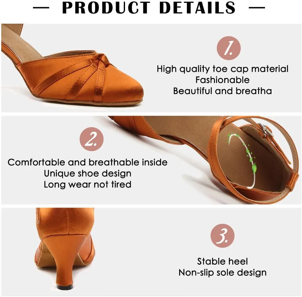 TINRYMX Women Latin Dance Shoes Closed Toe Salsa Tango Performance Party Ballroom Dance Shoes,Model-YCL117/L189