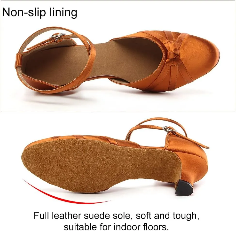 TINRYMX Women Latin Dance Shoes Closed Toe Salsa Tango Performance Party Ballroom Dance Shoes,Model-YCL117/L189