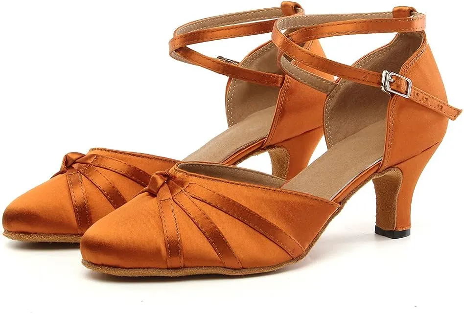 TINRYMX Women Latin Dance Shoes Closed Toe Salsa Tango Performance Party Ballroom Dance Shoes,Model-YCL117/L189