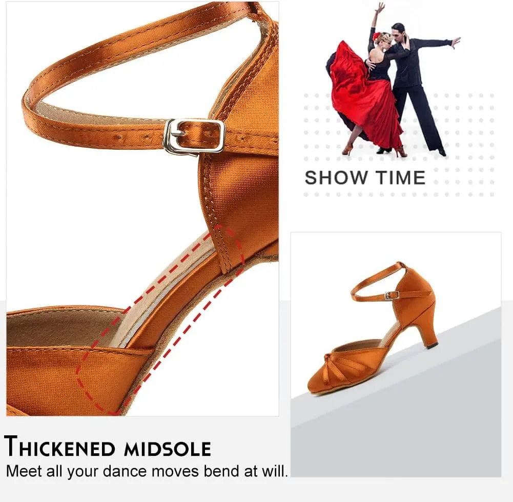 TINRYMX Women Latin Dance Shoes Closed Toe Salsa Tango Performance Party Ballroom Dance Shoes,Model-YCL117/L189