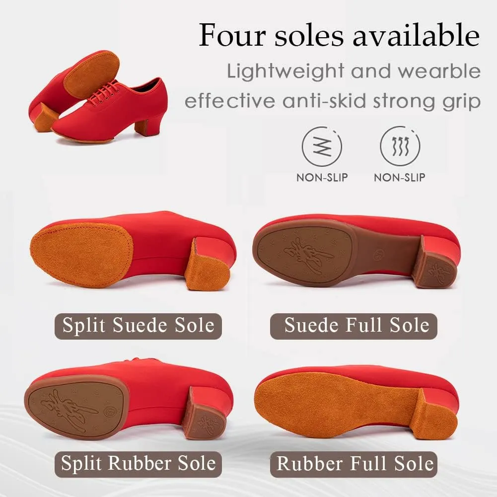 TINRYMX Women Modern Dance Shoes Lace up Ballroom Tango Foxtrot Waltz Professional Practice Latin Dance Shoes, Model LHD2805