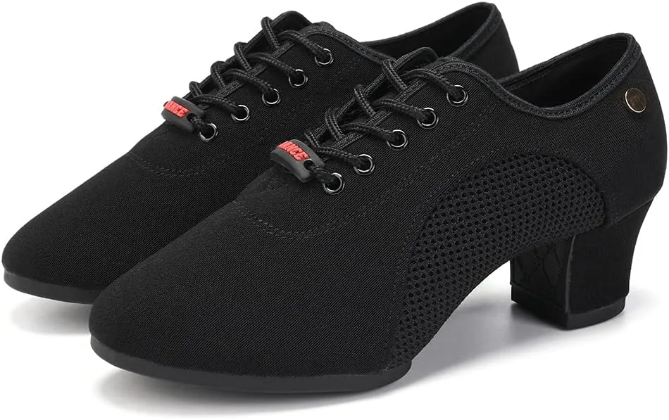 TINRYMX Women Modern Dance Shoes Lace up Ballroom Tango Foxtrot Waltz Professional Practice Latin Dance Shoes, Model LHD2805