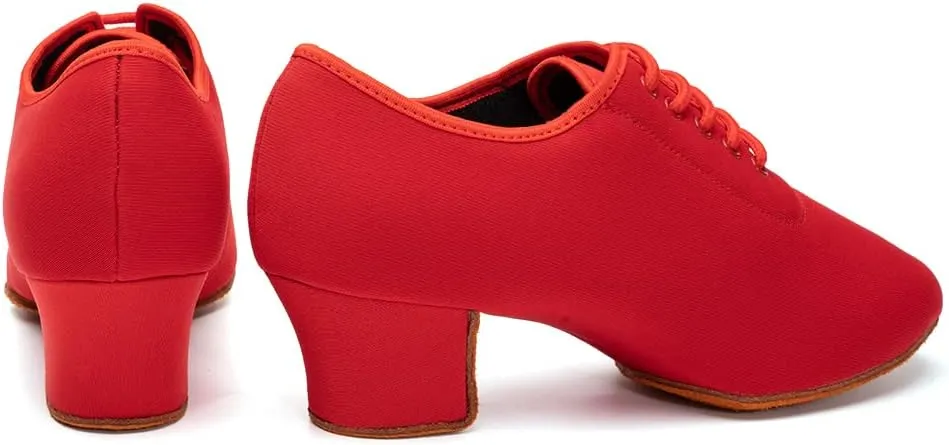TINRYMX Women Modern Dance Shoes Lace up Ballroom Tango Foxtrot Waltz Professional Practice Latin Dance Shoes, Model LHD2805