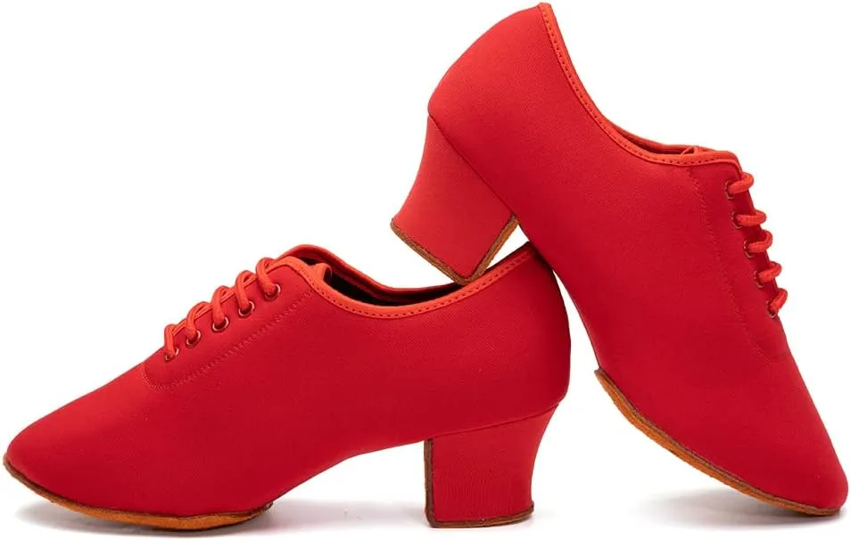 TINRYMX Women Modern Dance Shoes Lace up Ballroom Tango Foxtrot Waltz Professional Practice Latin Dance Shoes, Model LHD2805