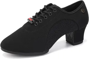TINRYMX Women Modern Dance Shoes Lace up Ballroom Tango Foxtrot Waltz Professional Practice Latin Dance Shoes, Model LHD2805
