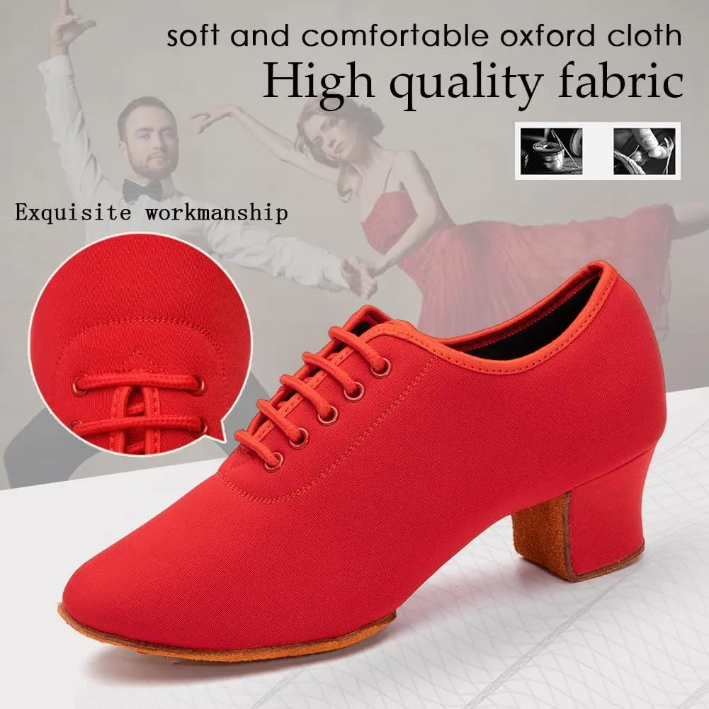 TINRYMX Women Modern Dance Shoes Lace up Ballroom Tango Foxtrot Waltz Professional Practice Latin Dance Shoes, Model LHD2805