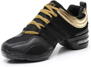 TINRYMX Women Modern Jazz Shoes Lace up Sneakers Breathable Air Cushion Split Sole Athletic Walking Ballroom Exercise Dance Sneaker Shoes,Model-LYX729