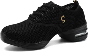 TINRYMX Women's Jazz Shoes Lace-up Sneakers Modern Dance Shoes Platform Walking Dance Shoes,Model-LYX801