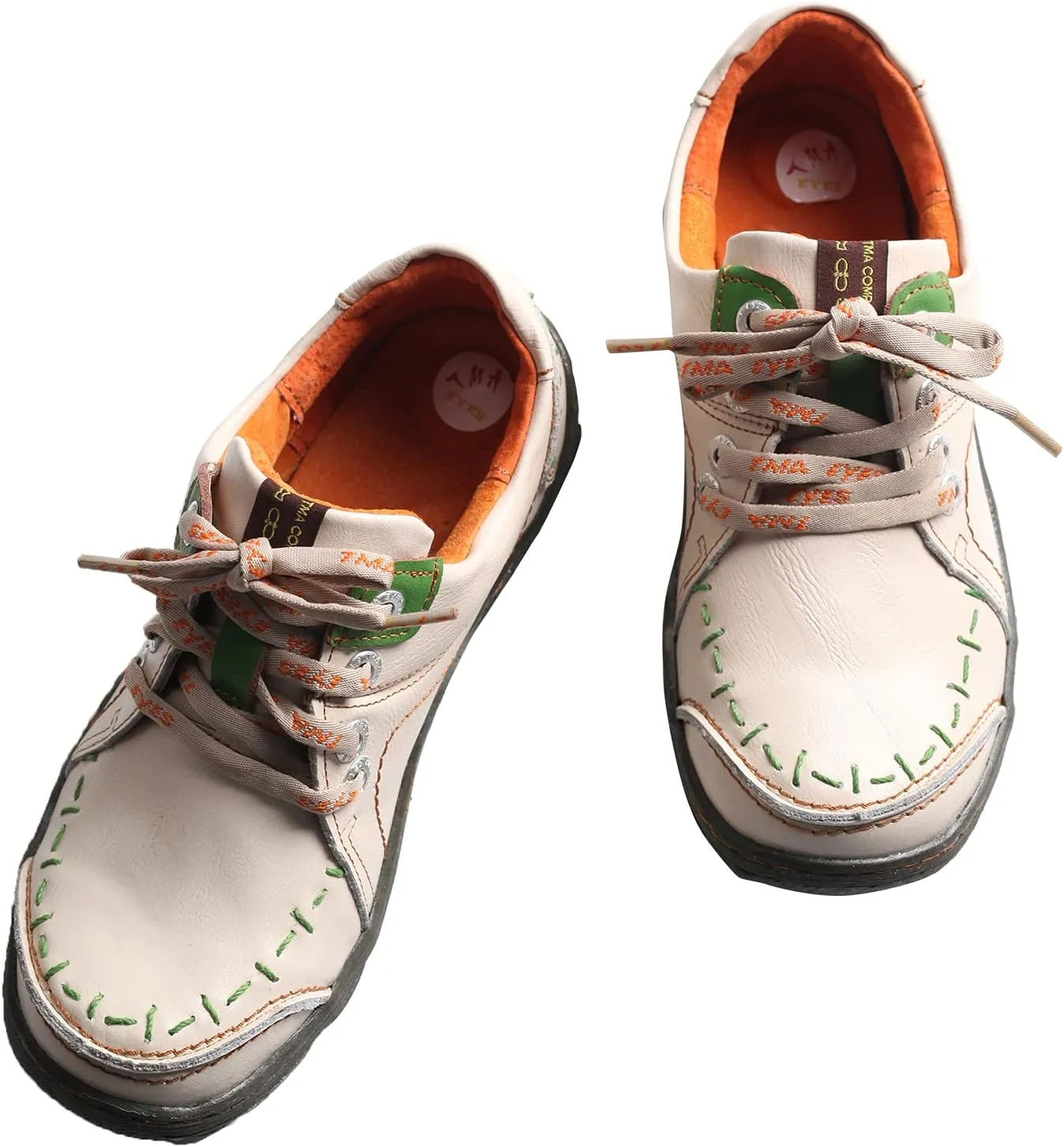 TMA EYES Women's Leather Hand Stitching Walking Travel Shoes Casual Lightweight Comfort Fashion Sneaker