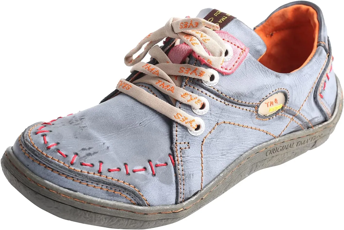 TMA EYES Women's Leather Hand Stitching Walking Travel Shoes Casual Lightweight Comfort Fashion Sneaker