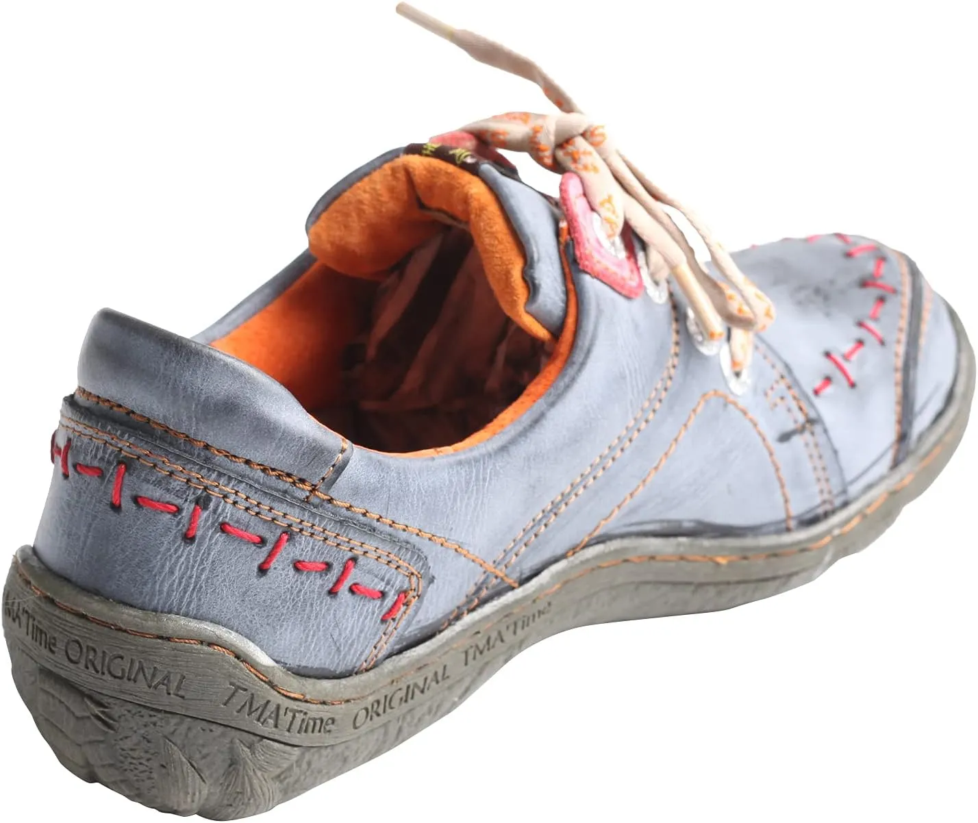 TMA EYES Women's Leather Hand Stitching Walking Travel Shoes Casual Lightweight Comfort Fashion Sneaker