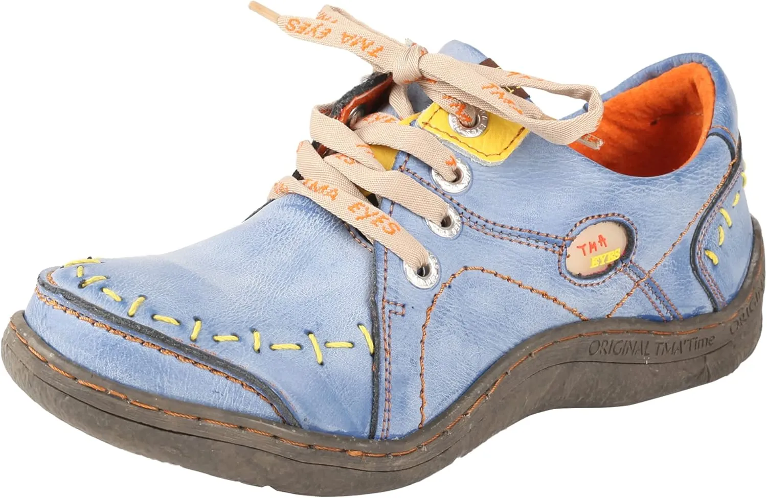 TMA EYES Women's Leather Hand Stitching Walking Travel Shoes Casual Lightweight Comfort Fashion Sneaker