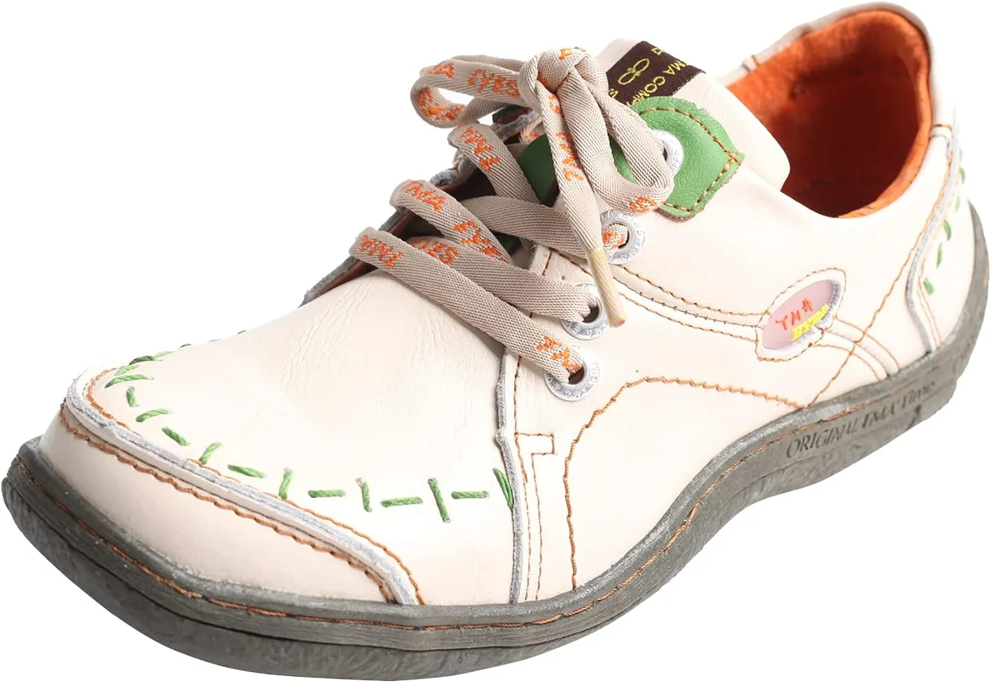 TMA EYES Women's Leather Hand Stitching Walking Travel Shoes Casual Lightweight Comfort Fashion Sneaker