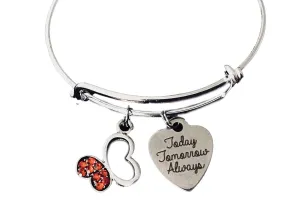 Today Tomorrow Always Butterfly Charm Bracelet Butterfly Jewelry Expandable Silver Bangle Jewelry