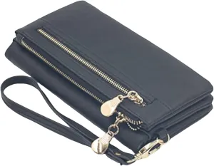 Tote Bag For Women Men Id Long Wallet Solid Bag Zipper Purse Multiple Card Slots Clutch Bag For Shopping Walking