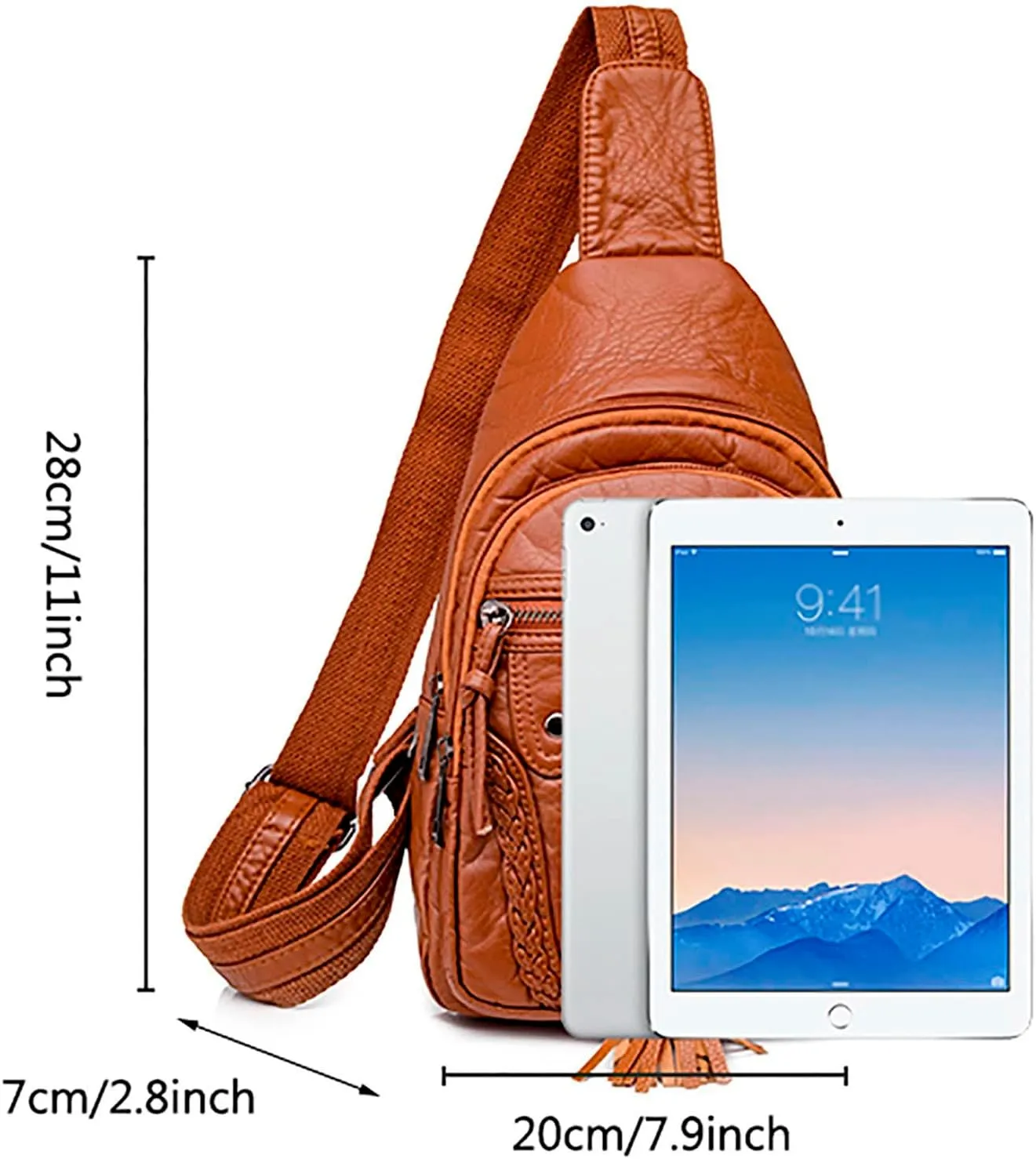 Tote Bag For Women Retro Chest Bag Sling Bag Small Crossbody Pu Leather Satchel Daypack Fashion Shoulder Outdoor Bags