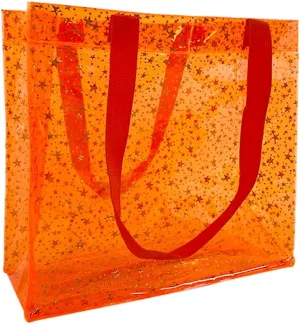 TotePrint 2PCS Clear Star Hand Bags - Versatile Waterproof, Embossed Star Work Shoulder Totes for Women