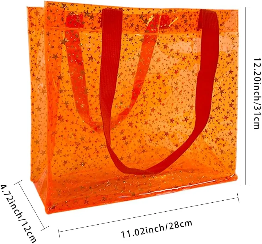 TotePrint 2PCS Clear Star Hand Bags - Versatile Waterproof, Embossed Star Work Shoulder Totes for Women