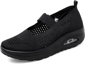 Touchmosees Women's Daily Walker Air Cushion Orthopedic Diabetic-Friendly Wedge Sneaker