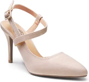 Trary Womens High Heels Pointed Toe Slingback Heels for Women Sexy Stiletto Heels Buckle Ankle Strap Closed Toe Office Party Prom Wedding Dress Pumps Shoes
