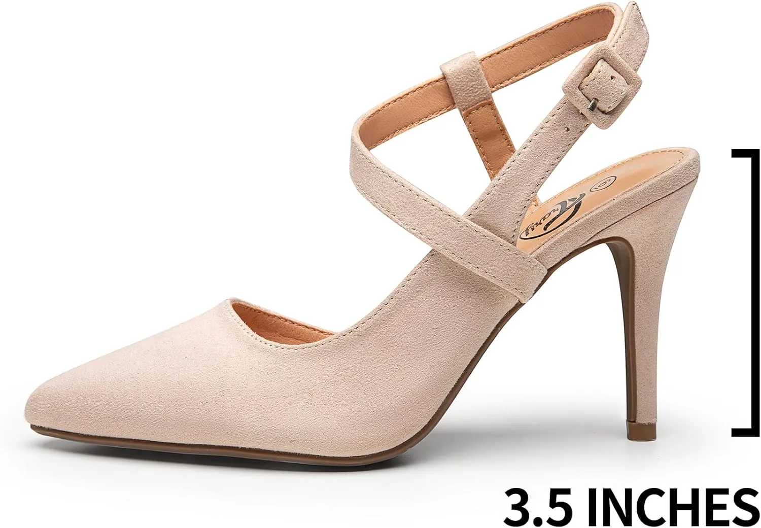 Trary Womens High Heels Pointed Toe Slingback Heels for Women Sexy Stiletto Heels Buckle Ankle Strap Closed Toe Office Party Prom Wedding Dress Pumps Shoes