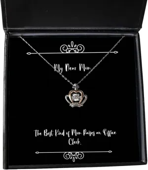 Useful Mom Crown Pendant Necklace, The Best Kind of Mom Raises an Office, Present For Mom, Appreciation Gifts From Son Daughter, Funny jewelry, Funny jewelry gift, Funny jewelry gifts, Jewelry gift