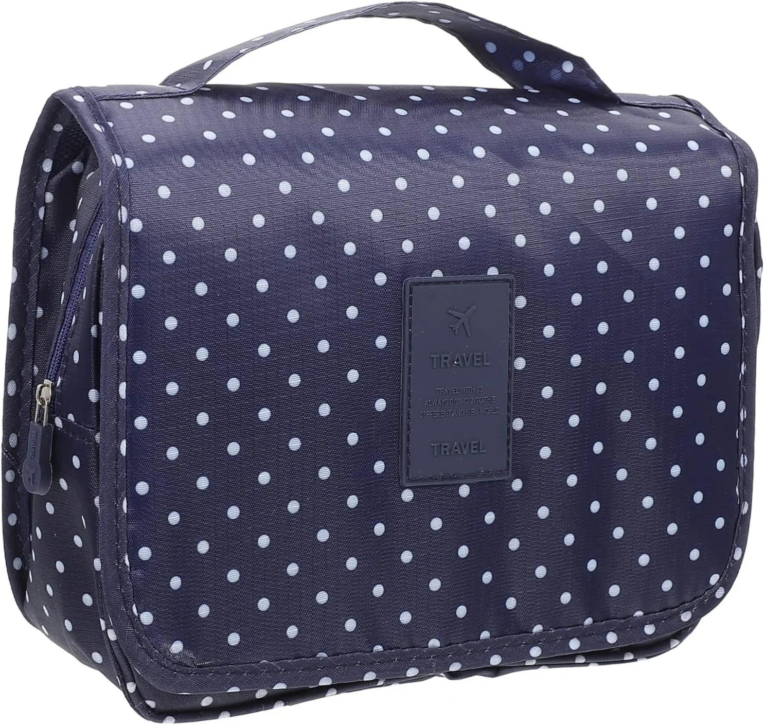 Vaguelly Hanging Toiletries Bag Hook Travel Makeup Organizer Compact Storage Pouch Zipper Closure Organize Go