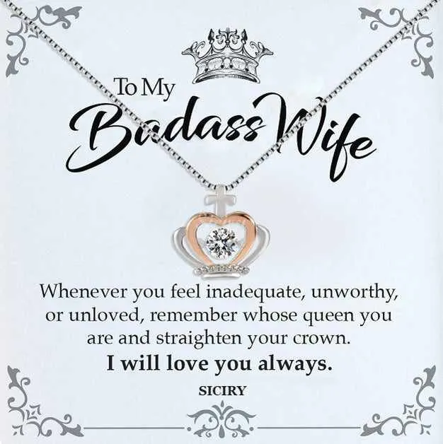 Valentine's Day Discount 50%OFF-Luxe Crown Necklace - To My Badass Wife