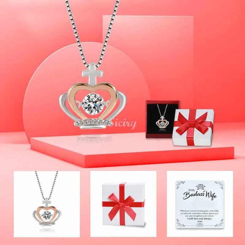 Valentine's Day Discount 50%OFF-Luxe Crown Necklace - To My Badass Wife
