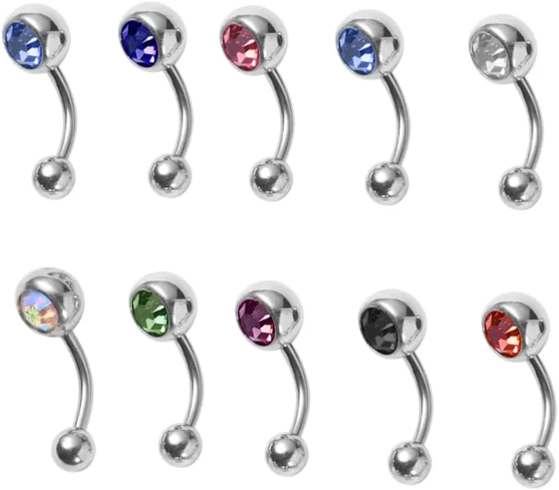 VALICLUD Navel Earrings Belly Button Set Stainless Steel Jewelry for Women Jewelry