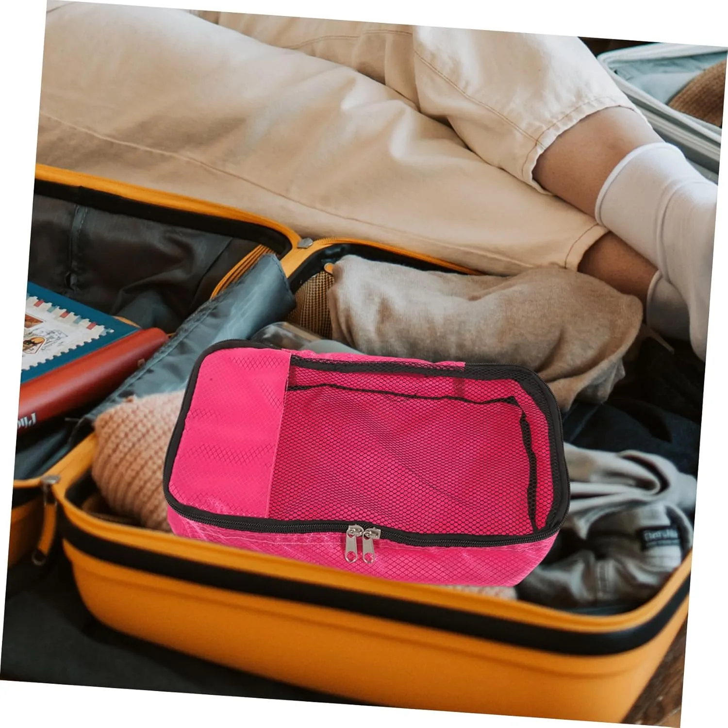 VALICLUD Travel Cubes Packing Organizer for Suitcase Luggage Organizer Bag Zippers Compact Storage for Shoes Toiletries Daily Essentials
