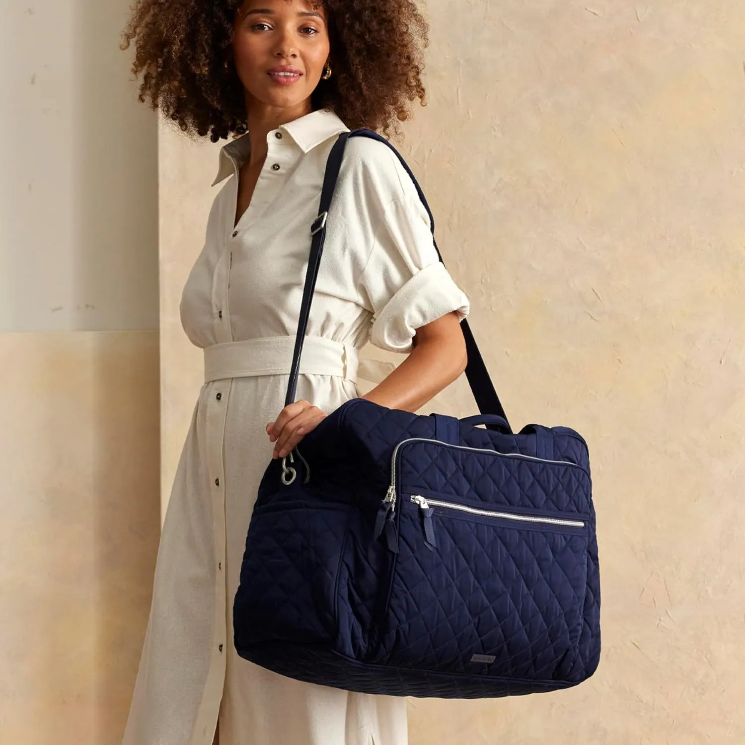 Vera Bradley Performance Twill Grand Weekender Travel Bag, Classic Navy