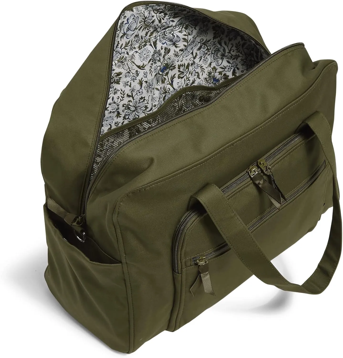 Vera Bradley Women's Cotton Weekender Travel Bag, Climbing Ivy Green, One Size