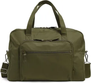 Vera Bradley Women's Cotton Weekender Travel Bag, Climbing Ivy Green, One Size