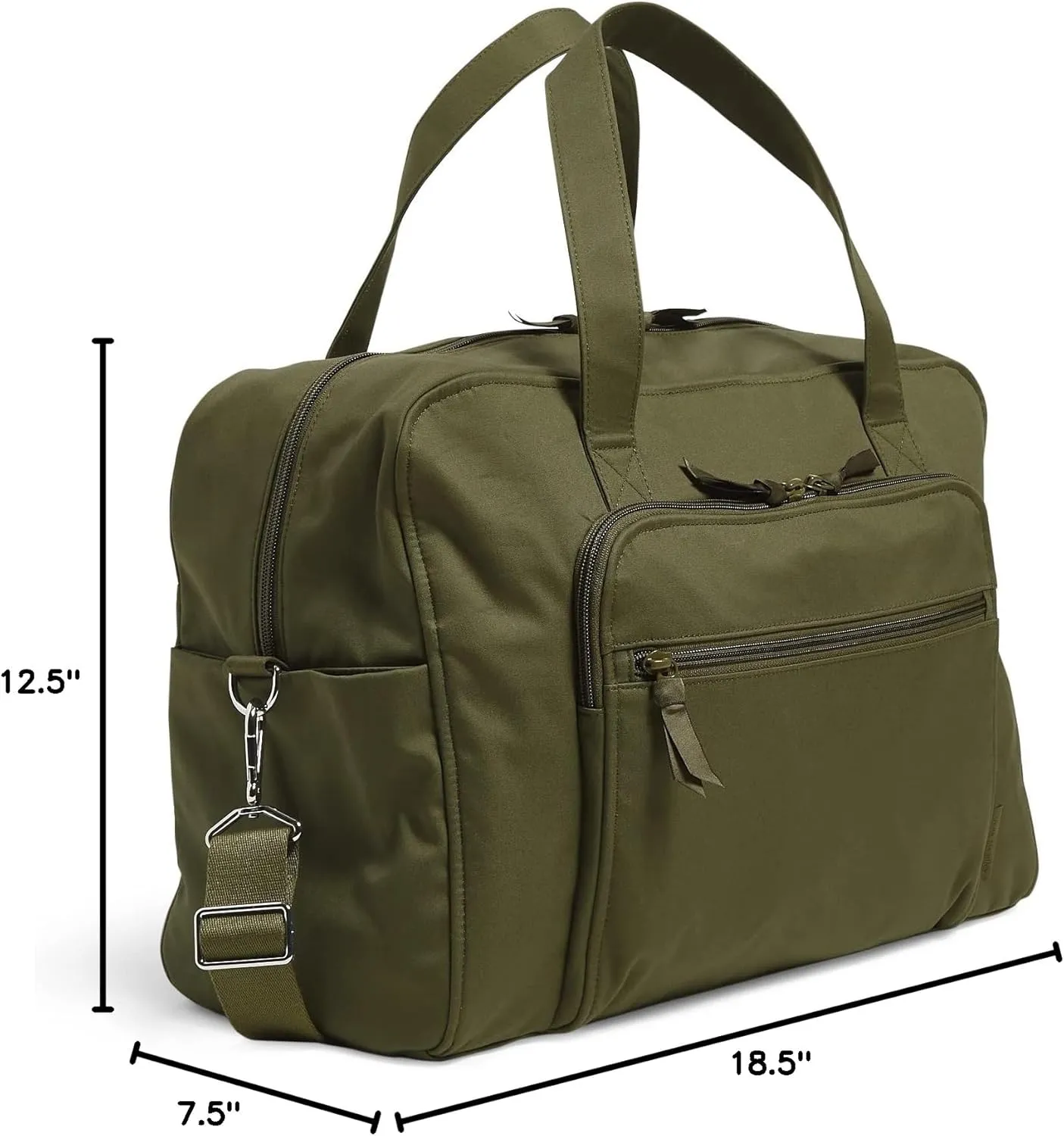 Vera Bradley Women's Cotton Weekender Travel Bag, Climbing Ivy Green, One Size