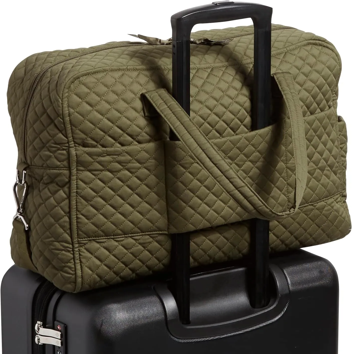Vera Bradley Women's Cotton Weekender Travel Bag, Climbing Ivy Green - Recycled Cotton, One Size