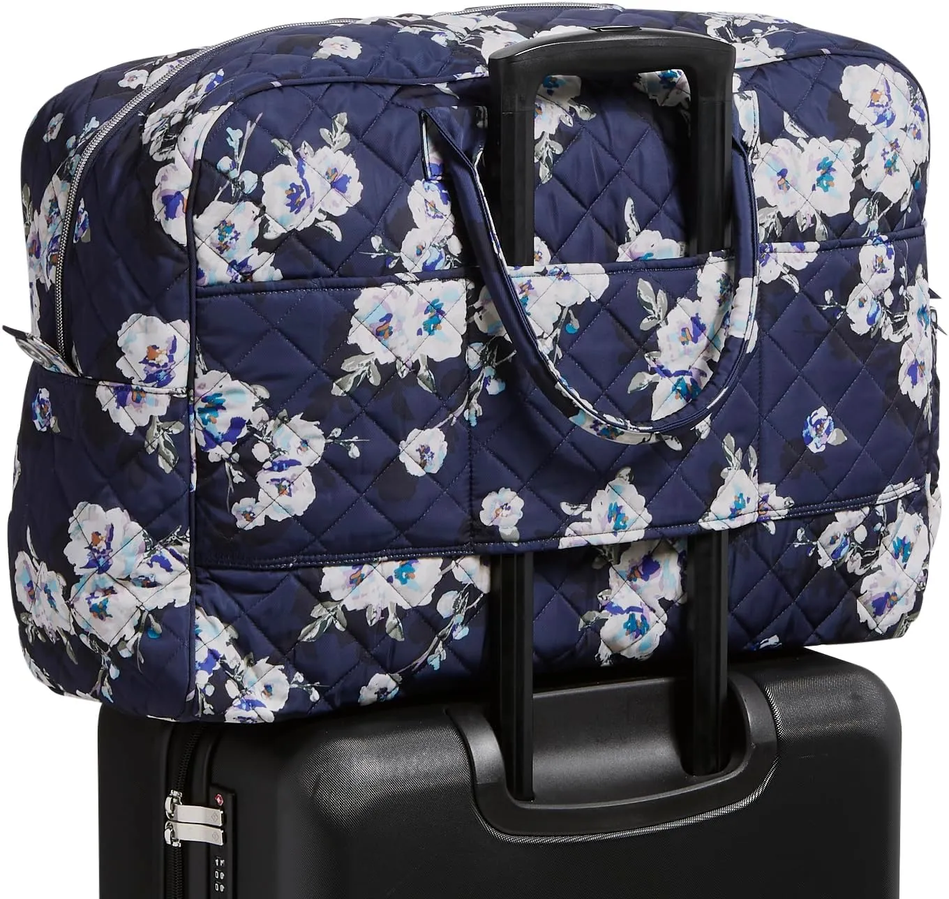 Vera Bradley Women's, Performance Twill Grand Weekender Travel Bag, Blooms and Branches Navy, One Size