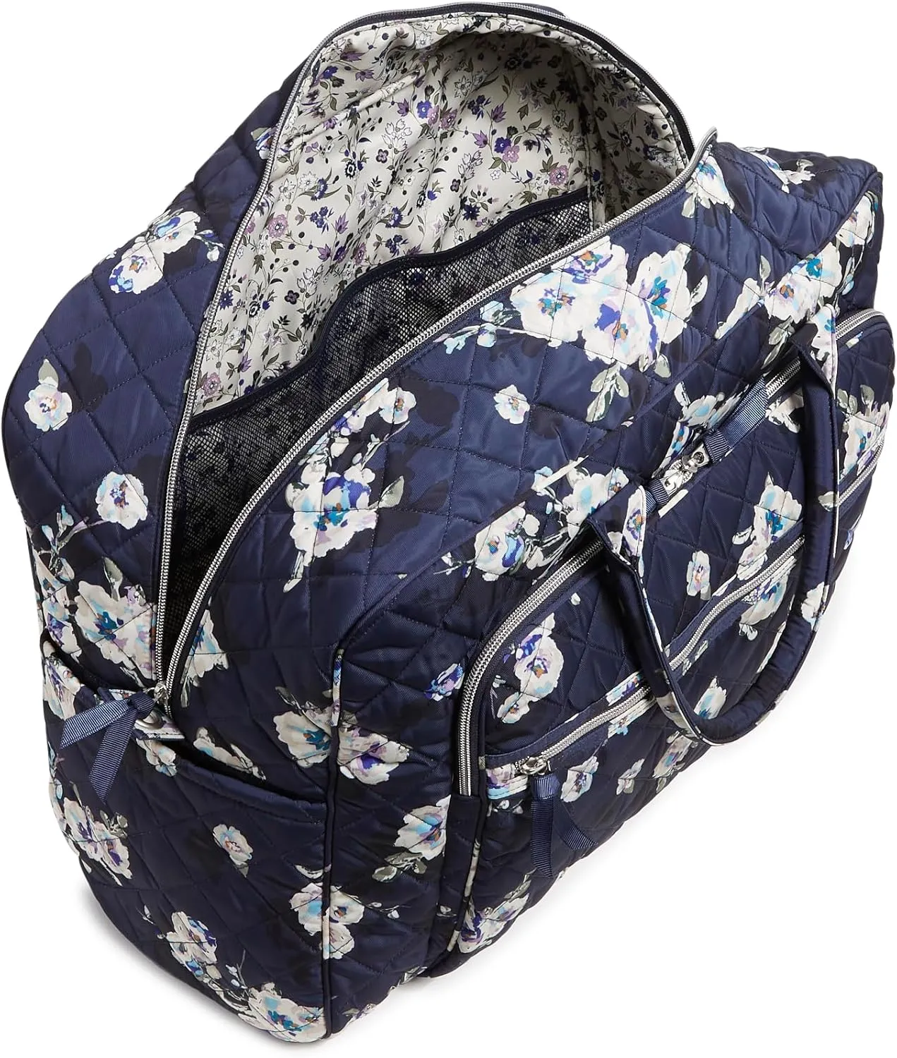 Vera Bradley Women's, Performance Twill Grand Weekender Travel Bag, Blooms and Branches Navy, One Size