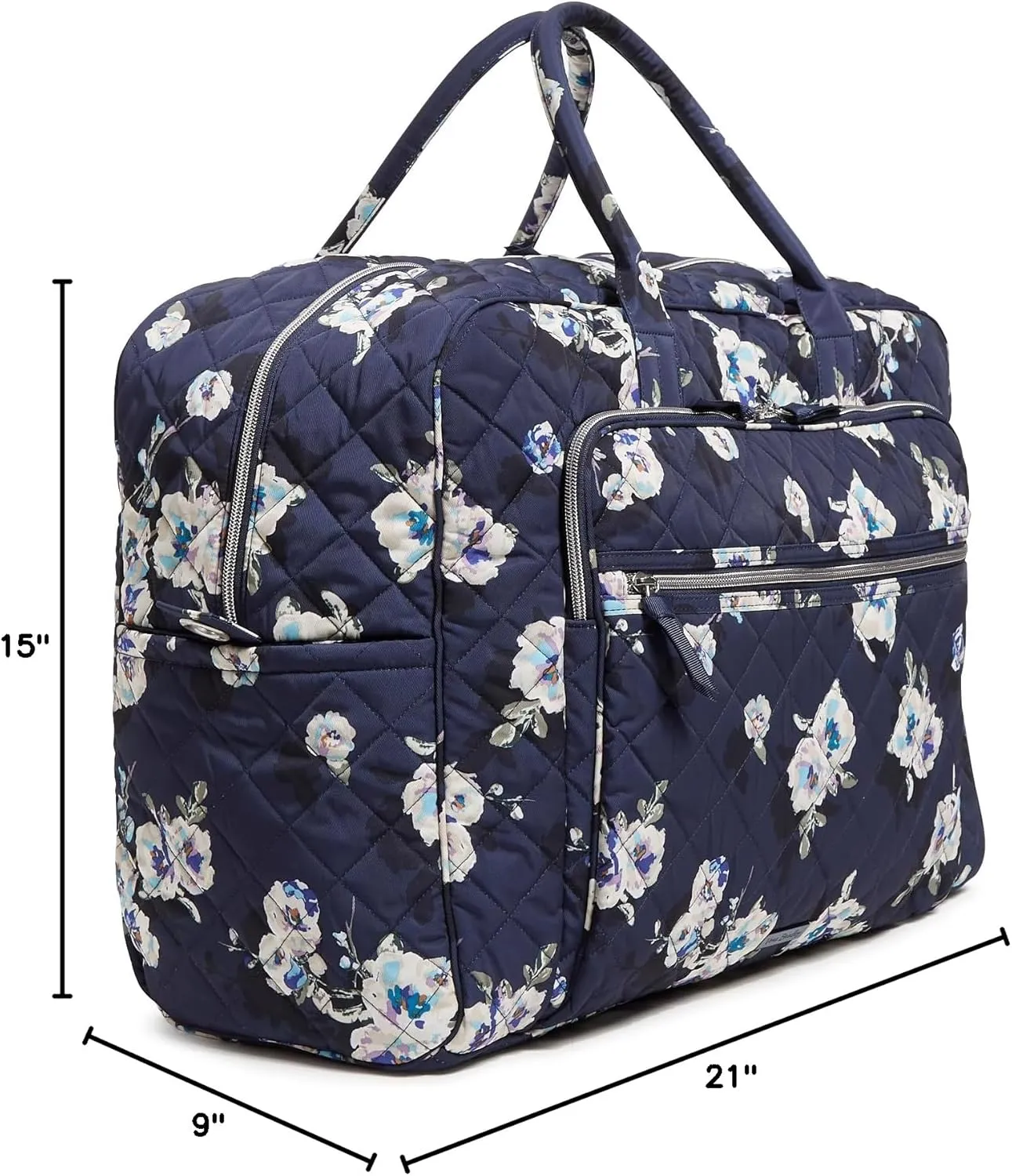 Vera Bradley Women's, Performance Twill Grand Weekender Travel Bag, Blooms and Branches Navy, One Size
