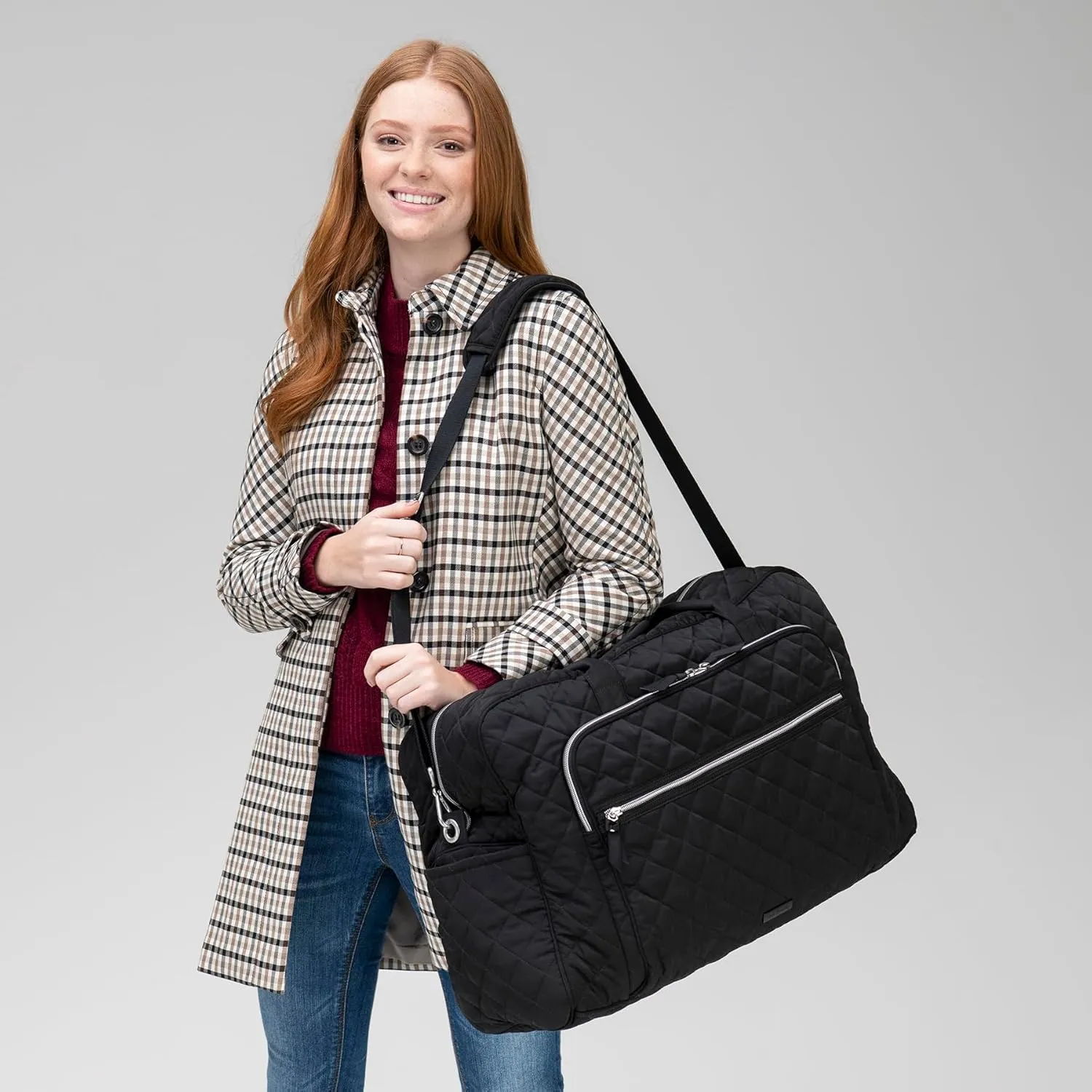 Vera Bradley Women's, Performance Twill Grand Weekender Travel Bag, Blooms and Branches Navy, One Size