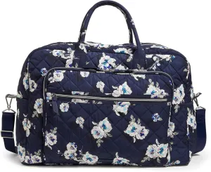 Vera Bradley Women's, Performance Twill Grand Weekender Travel Bag, Blooms and Branches Navy, One Size