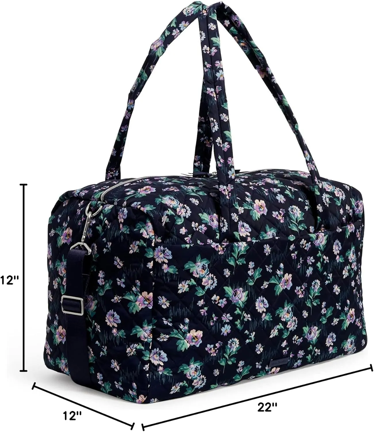 Vera Bradley Women's Performance Twill Large Travel Duffle Bag, Navy Garden, One Size