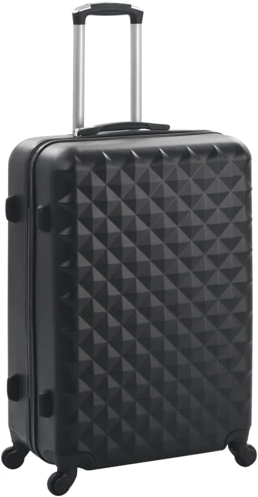 vidaXL Hardcase Trolley Set - 3 pcs, Long-lasting ABS Material, Security Locks, 360-Degree Wheels, Convenient & Compact Storage, Black