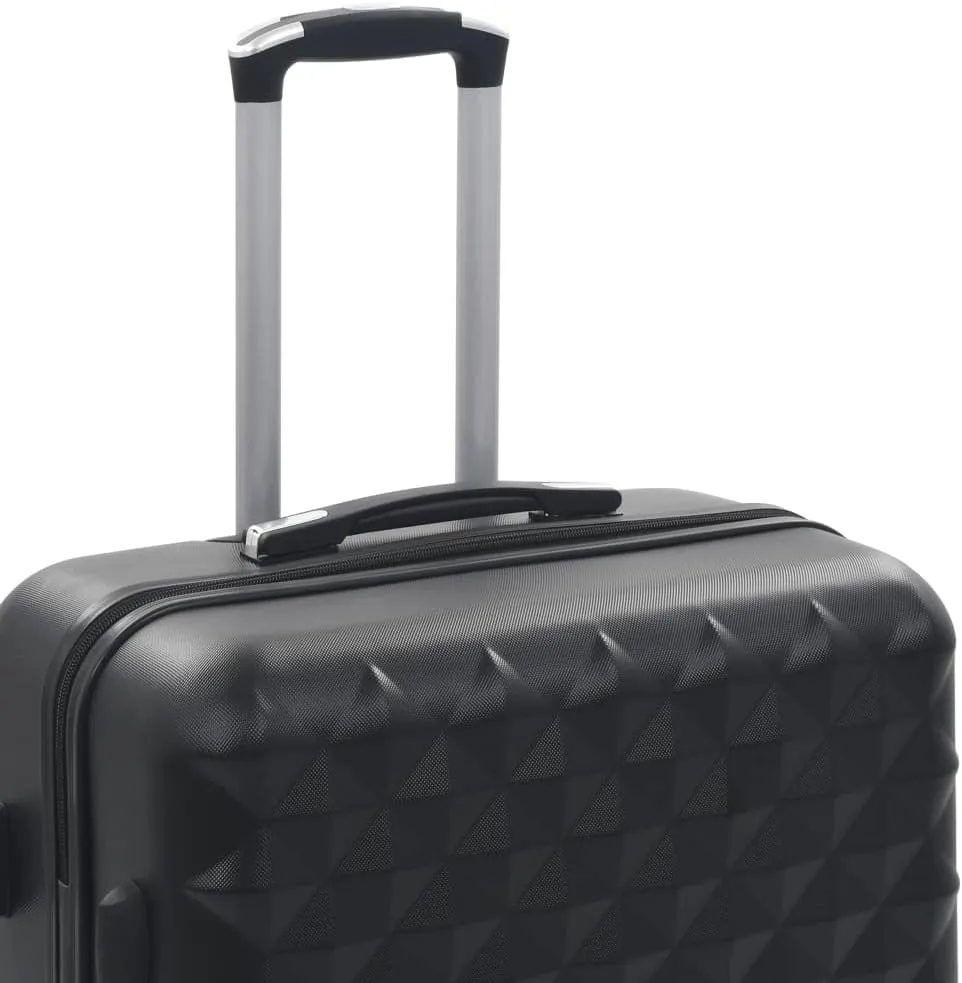 vidaXL Hardcase Trolley Set - 3 pcs, Long-lasting ABS Material, Security Locks, 360-Degree Wheels, Convenient & Compact Storage, Black