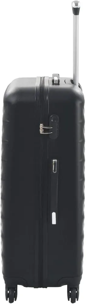vidaXL Hardcase Trolley Set - 3 pcs, Long-lasting ABS Material, Security Locks, 360-Degree Wheels, Convenient & Compact Storage, Black