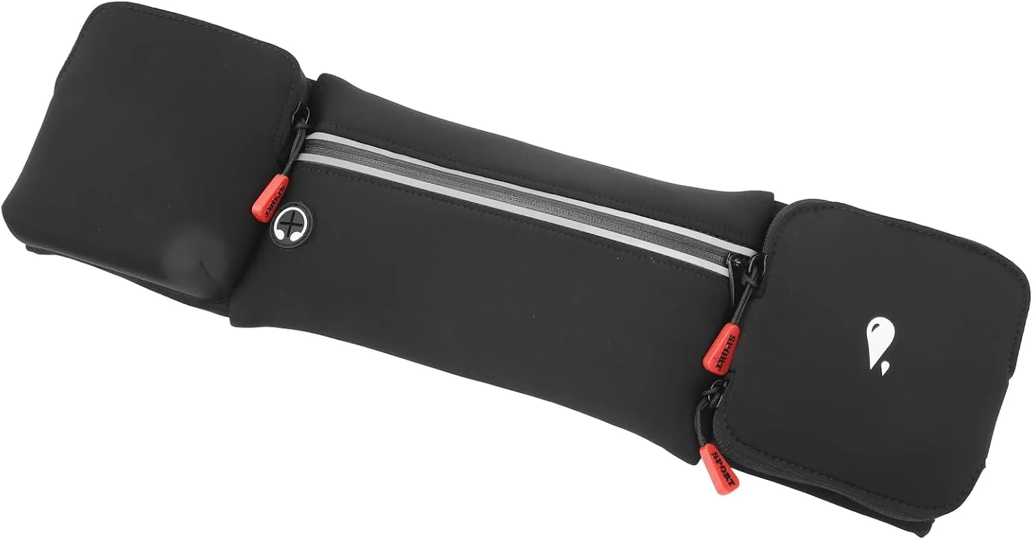 Water Bottle Holder Running Belt Wicking Portable Hydration Belt for Hiking Climbing (Black)