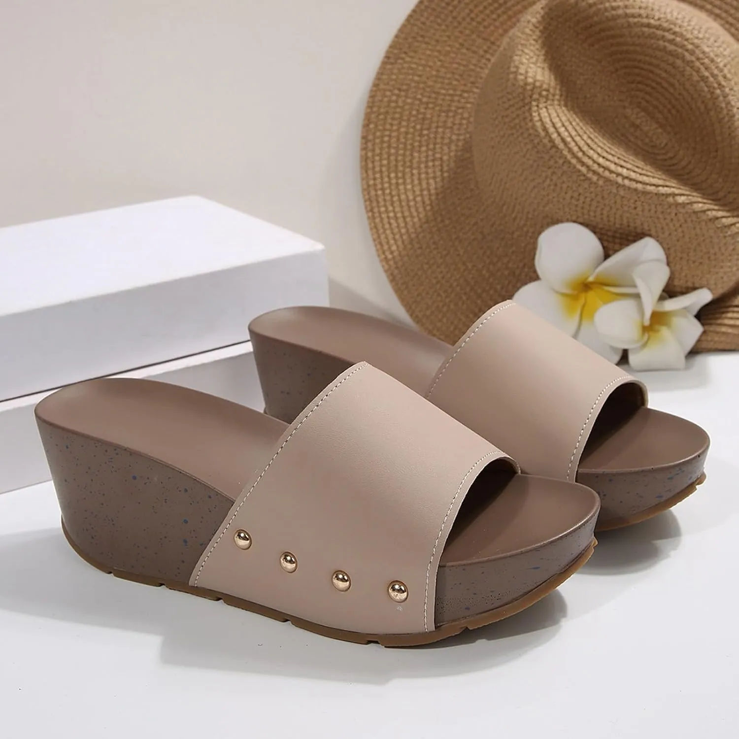 Wedge Sandals for Women 2025Leopard Printed Wedges Sandals Round Toe Platform Sandals With Arch Support Wedges Heels