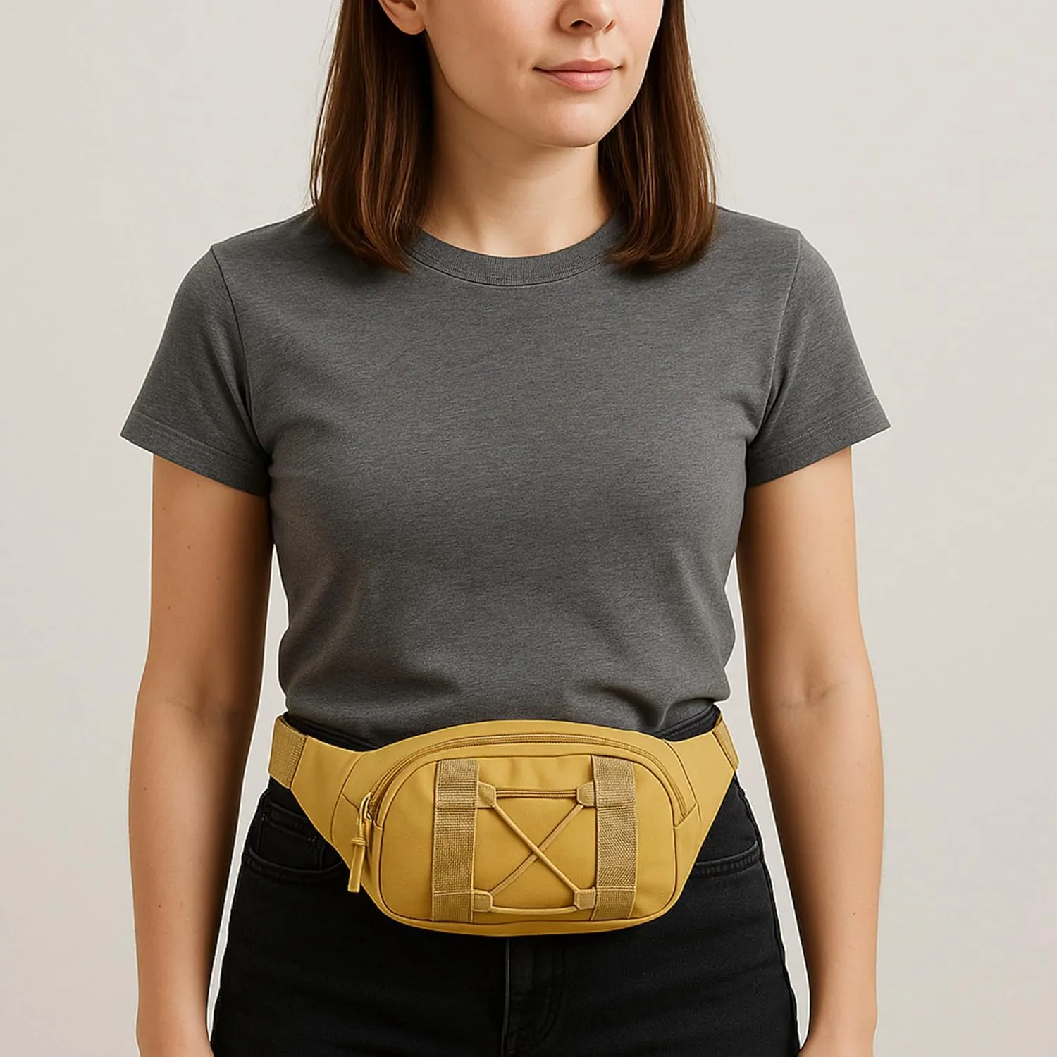 WESTEND Fanny Pack Waist Bag Belt Bag with Multiple Zipper Pockets & Adjustable Strap